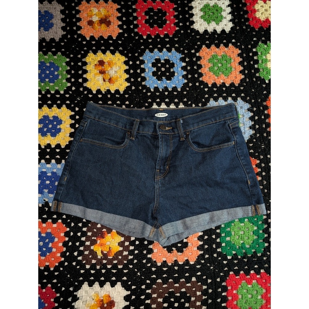 Old Navy Women's Size 8 W31 Blue Denim Cuffed Cut-off Shorts